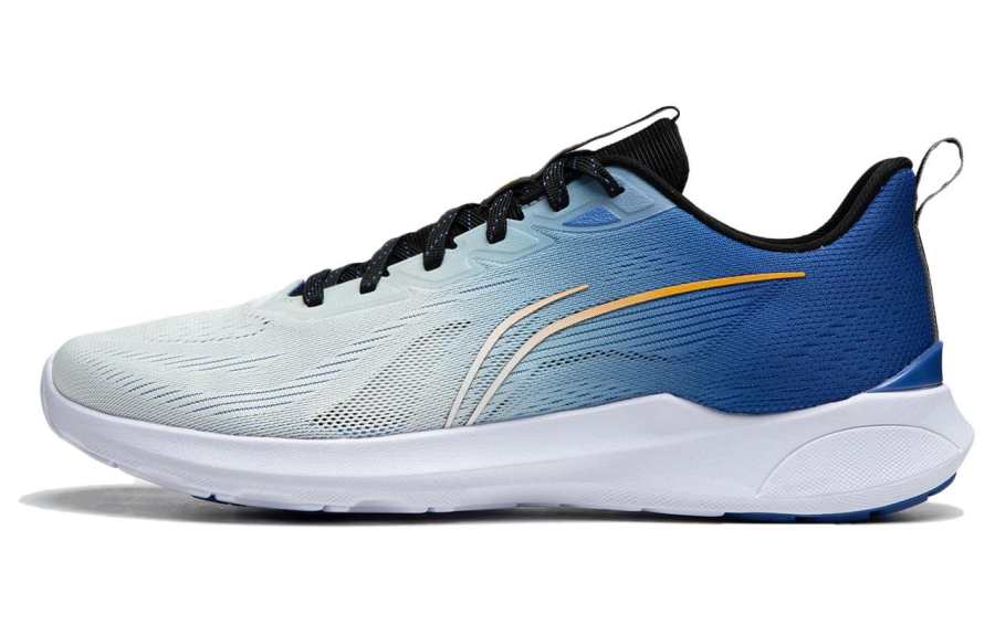 Li-Ning Li Ning Qingyi Cushioning Slip Resistant Abrasion Resistant Lightweight Low top Running Shoes Men's White Blue