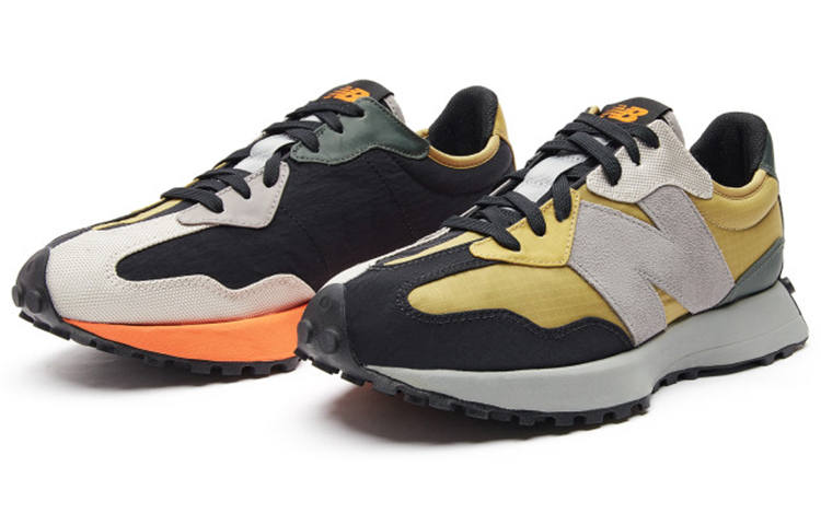 New Balance New Balance NB 327 Cushioning Abrasion Resistant Low top Running Shoes Unisex Gray Orange Patchwork Mismatched