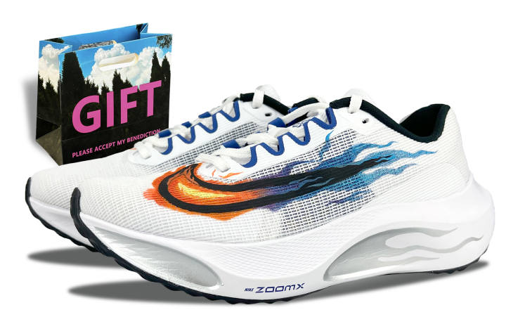 Nike Nike Zoom Fly 5 Low top Marathon Running Shoes Men's Black White Blue