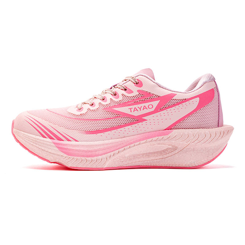 TAYAO Cushioning Slip Resistant Breathable Low top Carbon Plate Running Shoes Unisex Pink