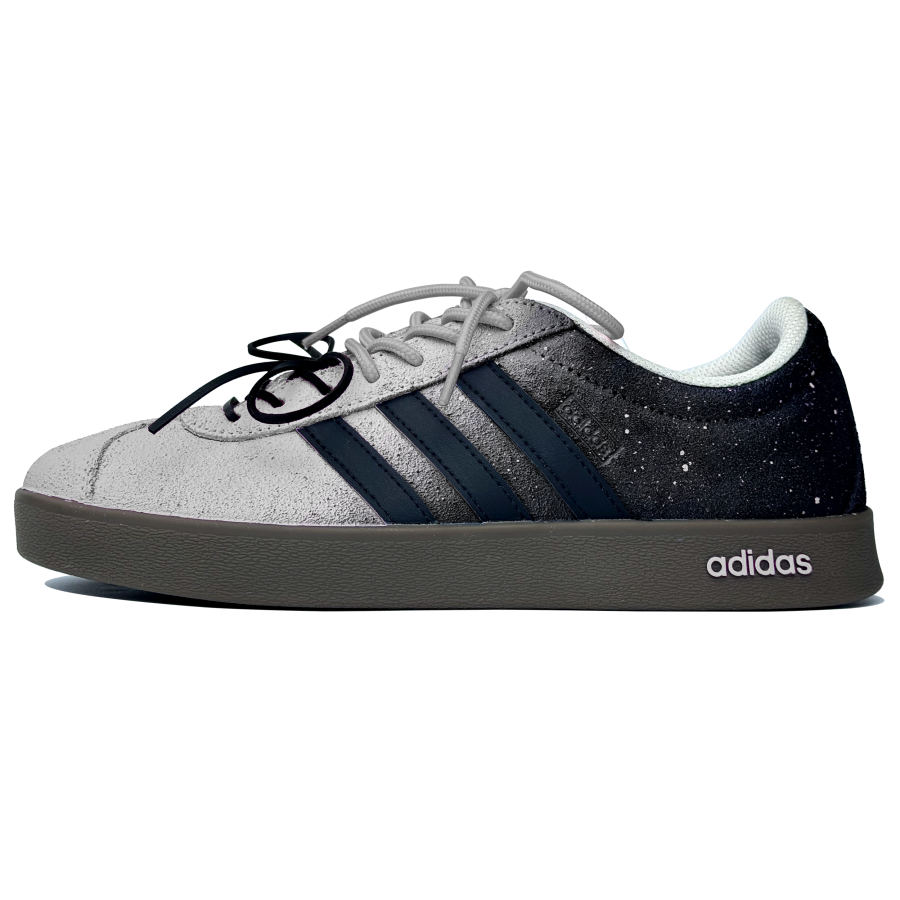 Adidas Adidas VL COURT 2.0 Slip Resistant Cushioning Abrasion Resistant Low top Skateboard Shoes Unisex Black Gray
