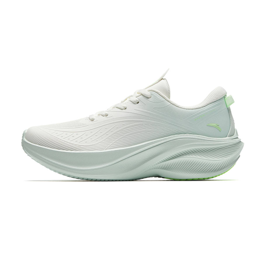 Anta Leaf 5.0 Leather Thermal Low top Long Distance Running Sprint Running Shoes Women's Ivory White Light Sunlit Green