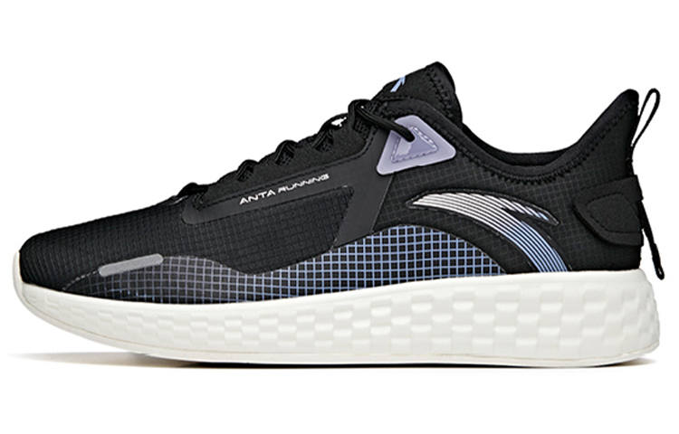 Anta Running Collection, Diamond Pattern Low top Running Shoes Women's Black Purple