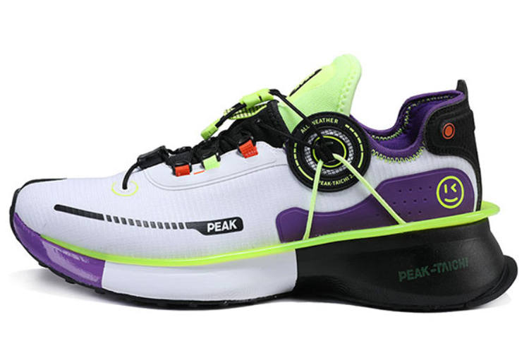 PEAK Tai Chi 2.0 Guanglun Cushioning Slip Resistant Abrasion Resistant Low top Running Shoes Men's White Purple