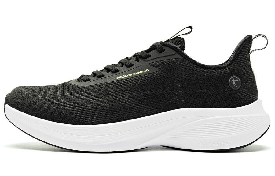 QIAODAN Light Speed 4.0 Cushioning Slip Resistant Low top Q LITESPEED Technology Running Shoes Men's Black Green