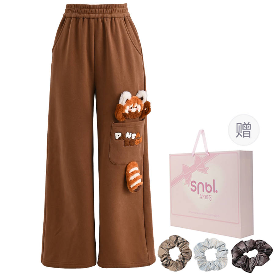 SNBL Casual Pants Women's Brown Moderate Straight Fit Pants