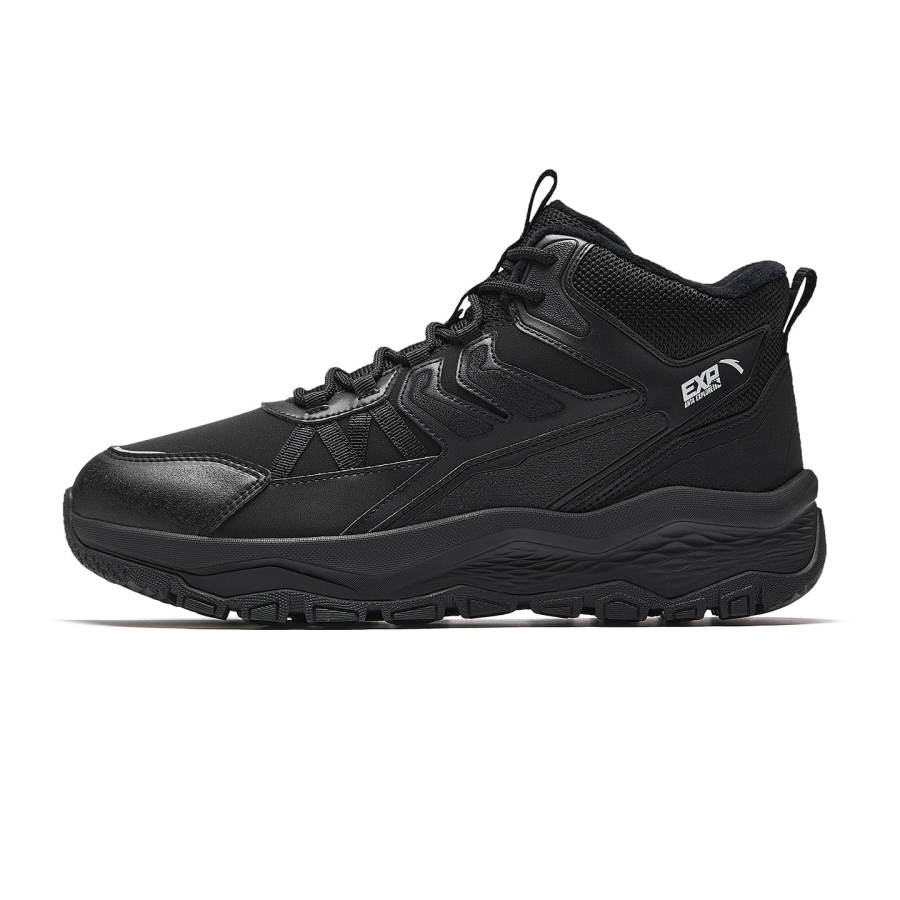 Anta Mountain Exploration Cushioning Abrasion Resistant Thermal High top Casual Shoes Men's Basic Black