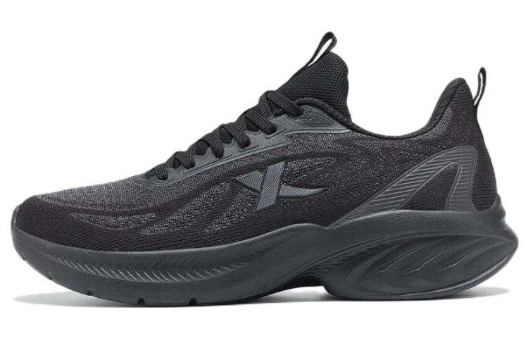 XTEP Fabric Cushioning Slip Resistant Abrasion Resistant Low top Running Shoes Men's Black