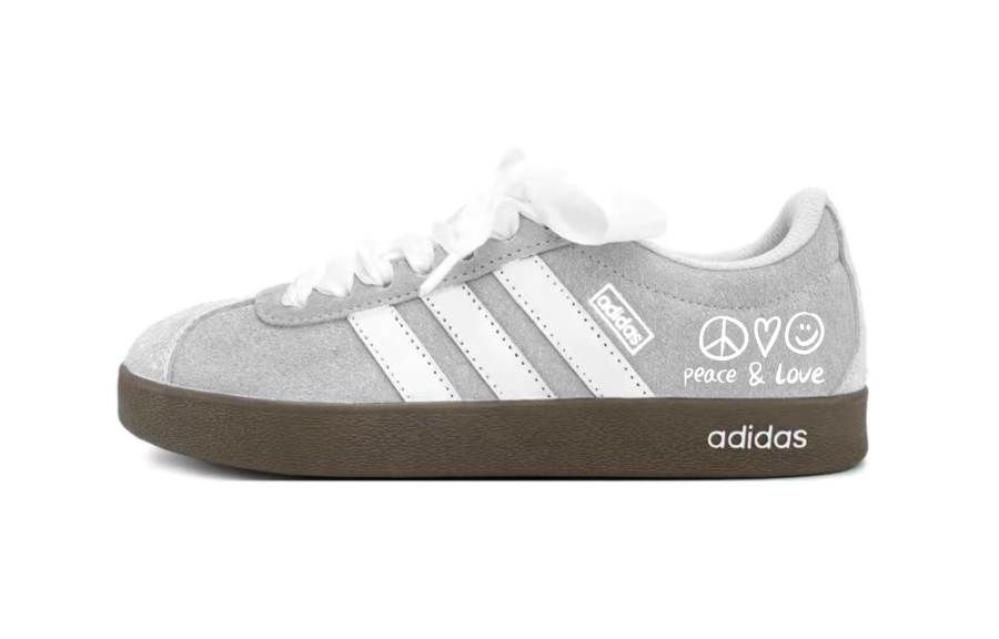 Adidas Neo VL Court Lifestyle Slip Resistant Abrasion Resistant Low top Skateboard Shoes Unisex Cool Gray White