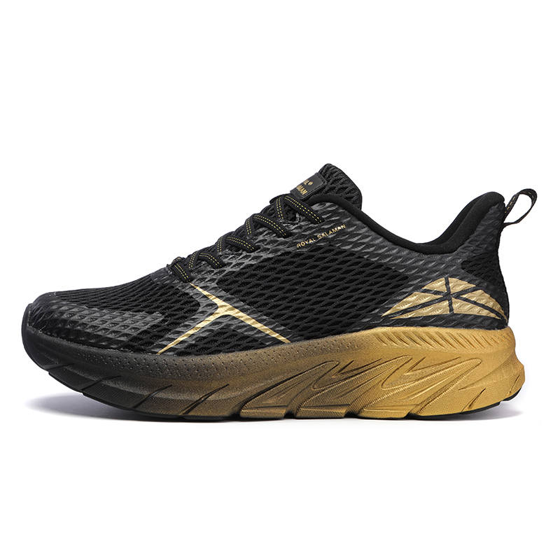 SALAMAN PU, Mesh Cushioning Slip Resistant Abrasion Resistant Coverage Support Low top Running Shoes Unisex Black