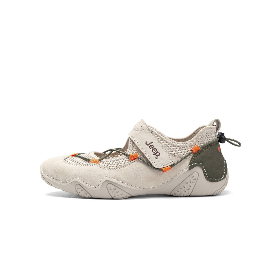 Jeep Mesh Abrasion Resistant Slip Resistant Casual Running Shoes Women's Gray Green