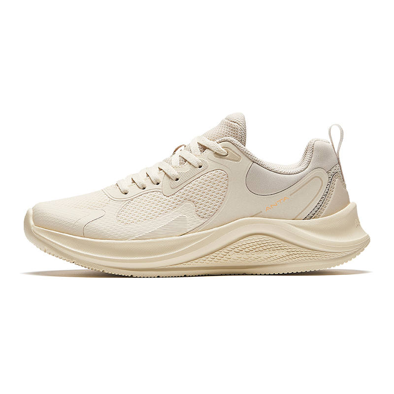 Anta Wander Cushioning Slip Resistant Breathable Lightweight Low top Casual Running Shoes Women's White Gray