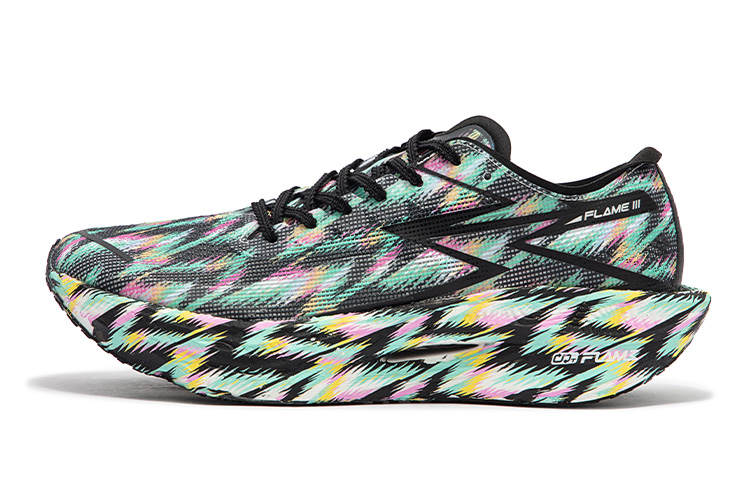 361° Flame 3 Low top Marathon Training Race Running Shoes Unisex Black Green