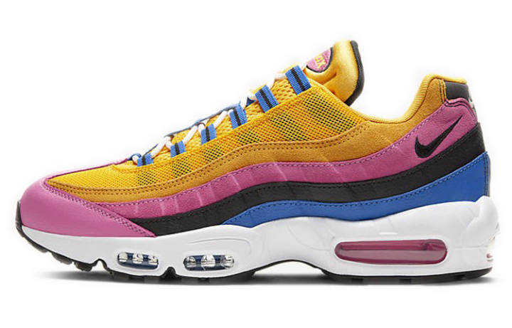 Nike Nike Air Max 95 Comfortable Cushioning Low top Casual Running Shoes Unisex Yellow Pink