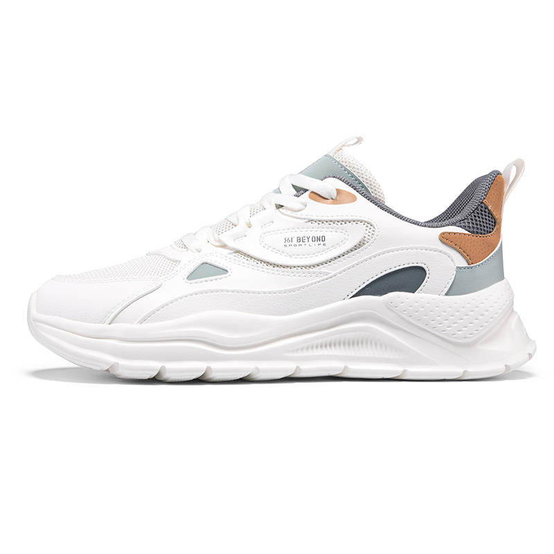 361° Cushioning Abrasion Resistant Breathable Low top Casual Running Shoes Men's White Green