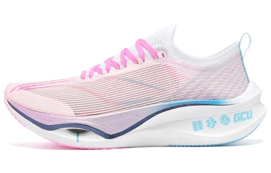 Li-Ning Li Ning Feidian 3 Ultra Tin Horse Cushioning Slip Resistant Abrasion Resistant Low top Running Shoes Unisex Pink Blue