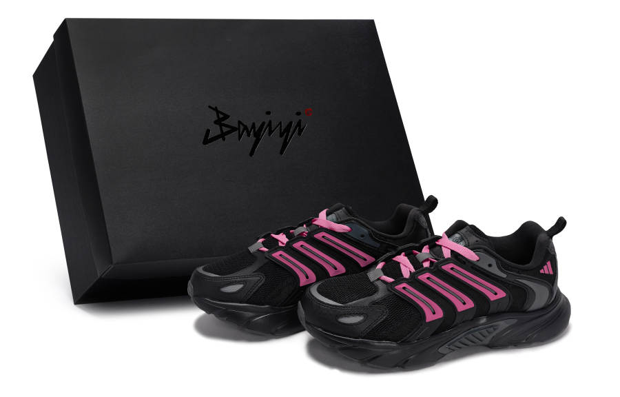 Adidas Adidas CLIMACOOL BOUNCE Slip Resistant Abrasion Resistant Low top Running Shoes Unisex Black Rose Red