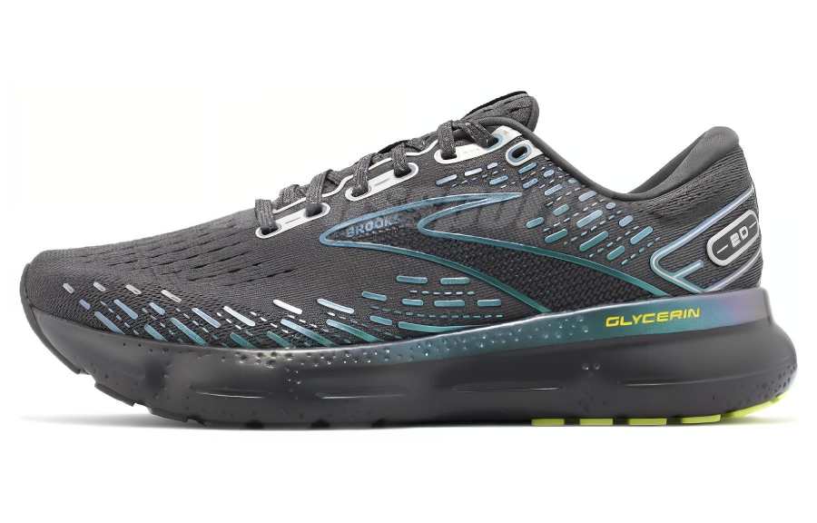 Brooks Glycerin 20 Abrasion Resistant Abrasion Resistant Low top Casual Running Shoes Men's Black Gray