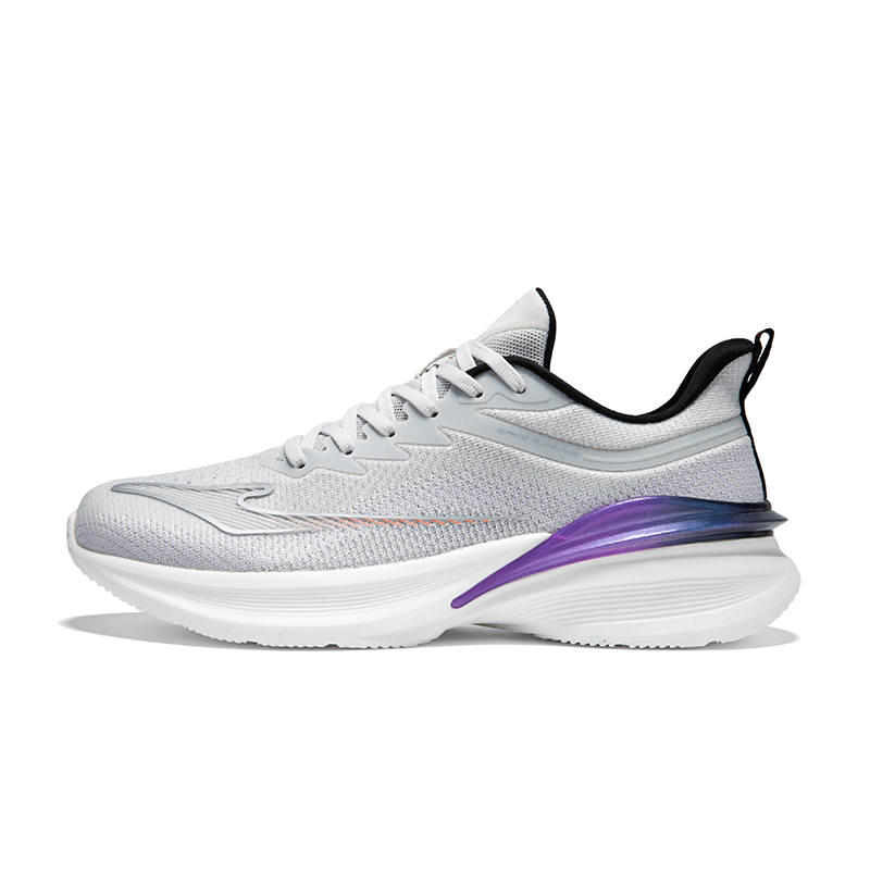 Erke Cushioning Breathable Lightweight Low top Casual Running Shoes Men's Pencil Gray Mid Purple