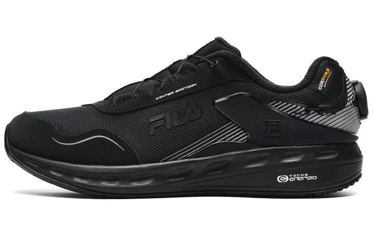 FILA LYNX BOA Textile, Synthetic Leather, TPU Abrasion Resistant Low top Running Shoes Men's Black