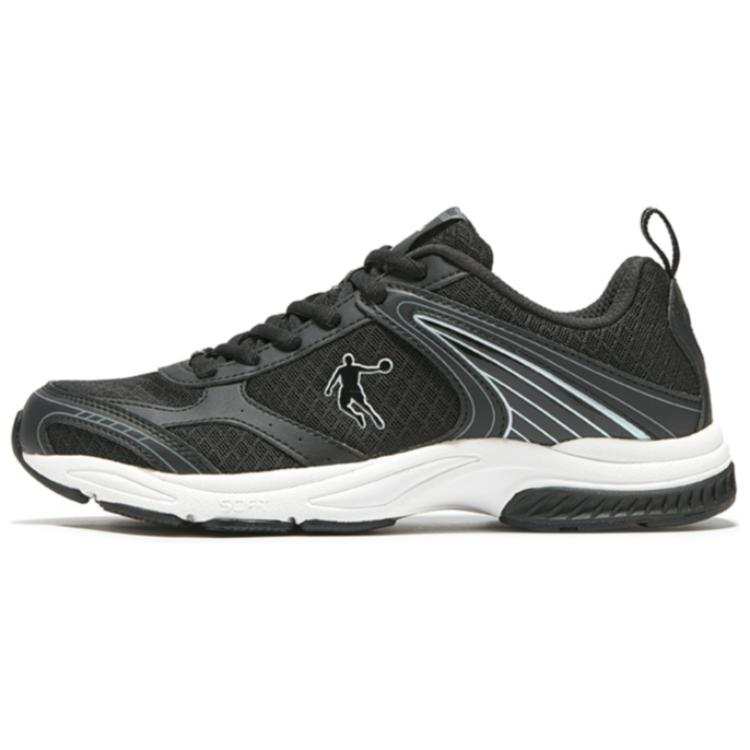QIAODAN Abrasion Resistant Low top Running Shoes Men's Black White
