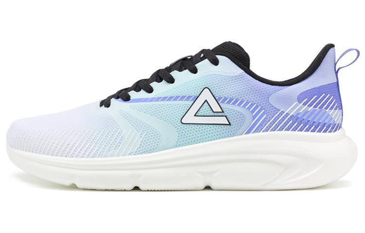 PEAK Cushioning Slip Resistant Abrasion Resistant Low top Running Shoes Men's White Blue Purple