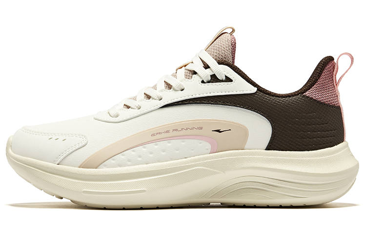 Erke Cushioning, Wear Resistant Low top Running Shoes Women's Microcrystal White Dark Sandalwood