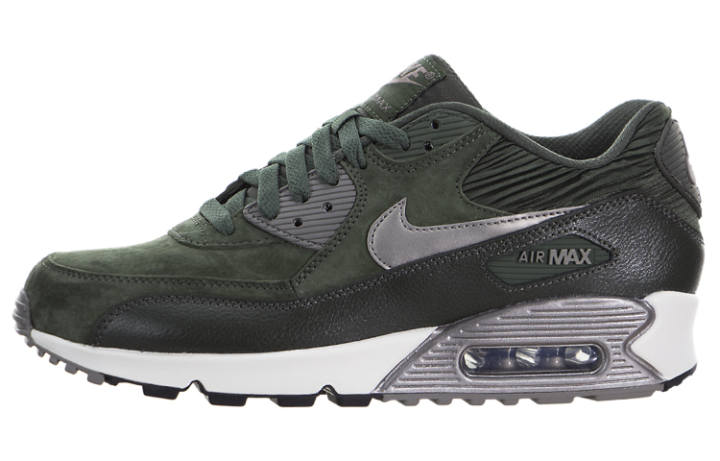 Nike Nike Air Max 90 Leather Carbon Green Metallic Pewter Women's