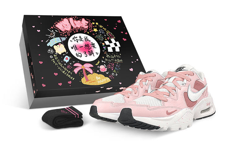 Nike Nike Air Max Fusion Cushioning Slip Resistant Abrasion Resistant Low top Air Cushion Running Shoes Women's White Pink
