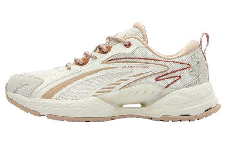 QIAODAN VIA9000 Mesh Abrasion Resistant Low top Casual Shoes Women's White Brown