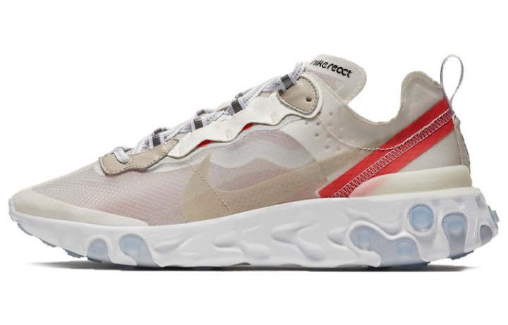 Nike Nike React Element 87 Mesh, Textile Slip Resistant Low top Casual Running Shoes Unisex Bone