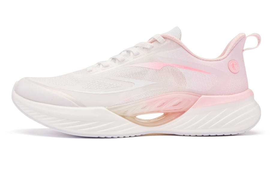 QIAODAN Flying Shadow Team 2.0 Low top Q KUNGFU PRO Sprint Running Shoes Men's White Pink