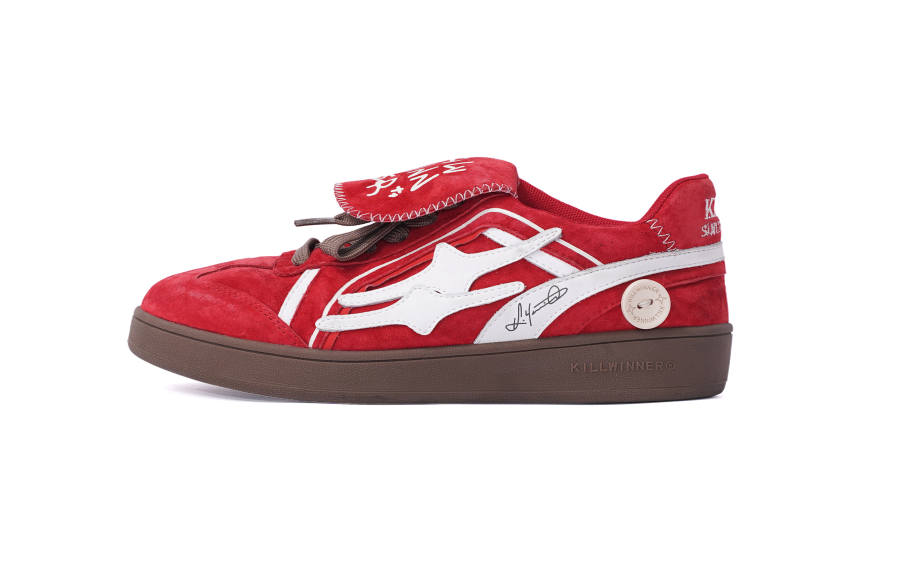 KILLWINNER Slip Resistant Abrasion Resistant Slip Resistant Abrasion Resistant Low top Skateboard Shoes Unisex Red