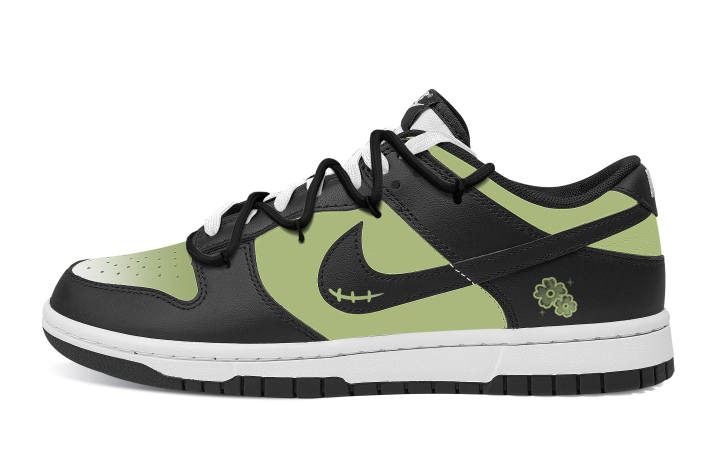Nike Nike Dunk Pine Branch Moon Slip Resistant Abrasion Resistant Low top Skateboard Shoes Unisex Black Green