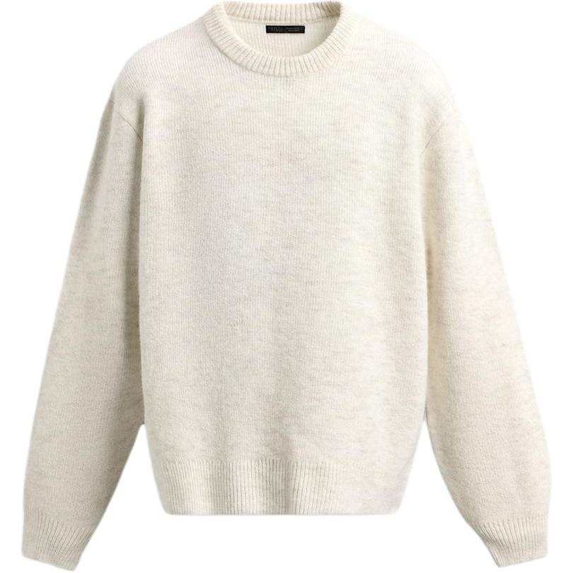 ZARA Knitwear Men's Frosted White Crew Neck Moderate Other