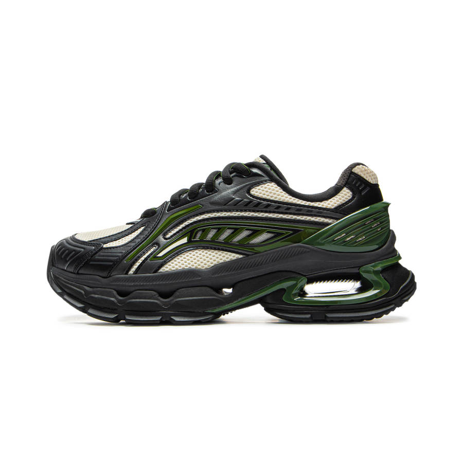 Li-Ning Li Ning Furious Rider BOW Slip Resistant Abrasion Resistant Support Low top Casual Shoes Men's Black Rice Green