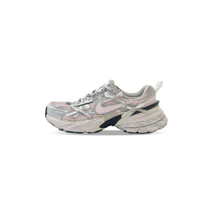 Nike Nike V2K Run Cushioning Slip Resistant Low top Y2k Retro Running Shoes Unisex Pink Silver