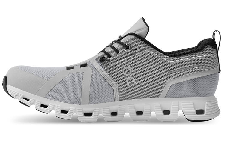 On On Running Cloud 5 Waterproof Glacier Grey White Women's