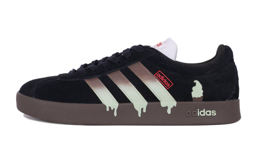 Adidas Adidas VL COURT 2.0 Matcha Waffle Abrasion Resistant Low top Skateboard Shoes Unisex Black