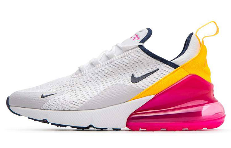 Nike Nike Air Max 270 Trendy Lightweight Low top Rubber Casual Running Shoes Women's White Pink