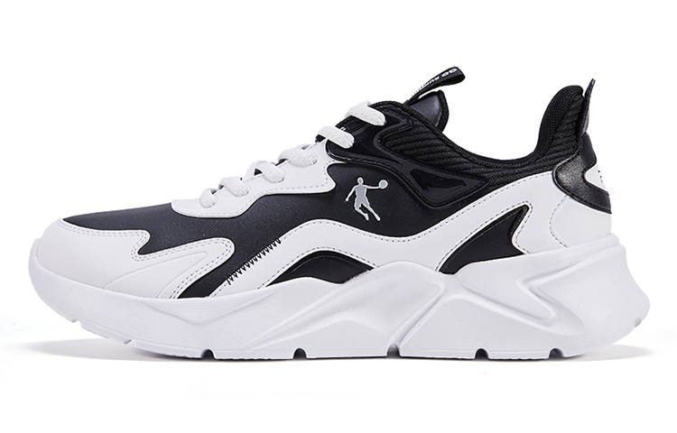 QIAODAN Versatile Slip Resistant, Abrasion Resistant, Lightweight Low top Running Shoes Men's White Black