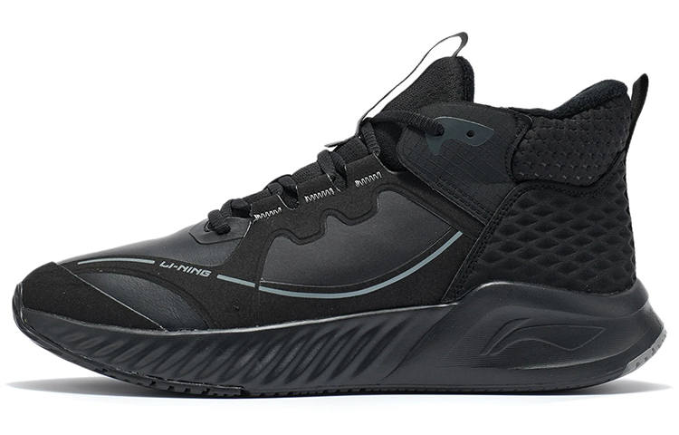 Li-Ning Li Ning Soft Zero WNTR Comfortable, Fleece Lined Mid top Running Shoes Men's Black