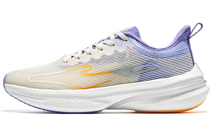 Erke Qitan 4.0 Pro Running Shoes Men's Low Top Ivory White/Pop Art Purple