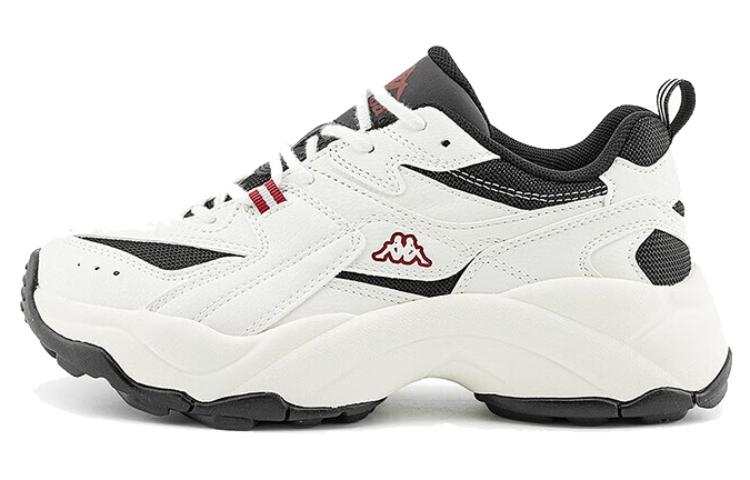 Kappa Textile, Synthetic Leather Slip Resistant Abrasion Resistant Low top Casual Running Shoes Unisex White Black