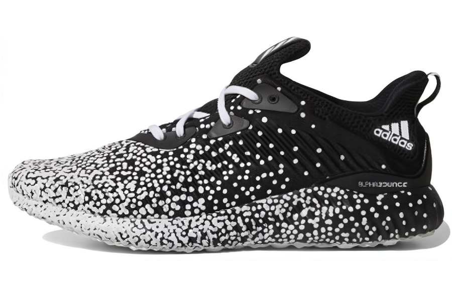 Adidas Adidas Alphabounce 1 Slip Resistant Abrasion Resistant Low top Running Shoes Men's Black White