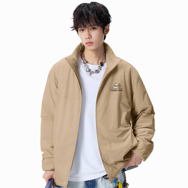 Tonlion Puffer Jackets Unisex Stand Collar Thickened Puffer Jacket
