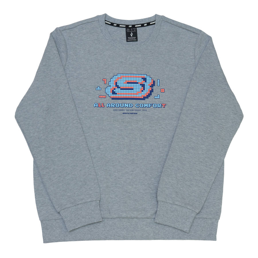 Skechers Sweatshirts Unisex Heather Gray Crew Neck Moderate