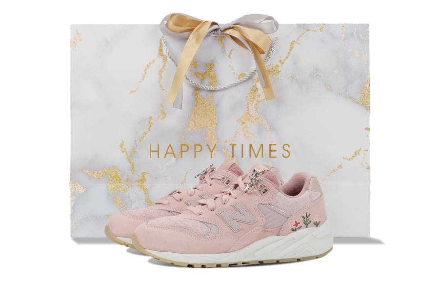 New Balance New Balance NB 580 Coverage Slip Resistant And Abrasion Resistant Low top Running Shoes Women's Pink White