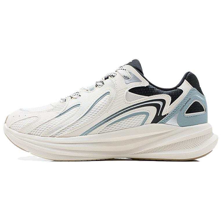 QIAODAN Slip Resistant Abrasion Resistant Low top Casual Running Shoes Men's Beige Blue