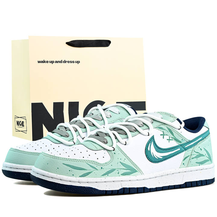 Nike Nike Big Cushioning Abrasion Resistant Cushioning, Wear Resistant Low top Skateboard Shoes Men's White Green